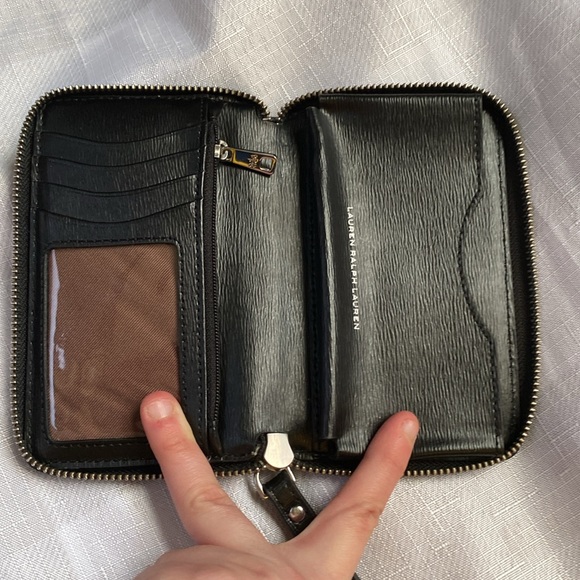 Lauren Ralph Lauren Leather Zip Around Tech Wristlet/Wallet - Picture 7 of 11